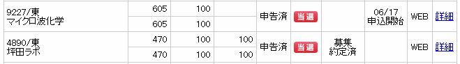 マイクロ波化学SMBC日興証券当選明細