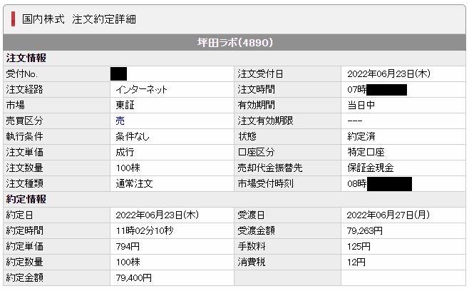 坪田ラボ売却明細