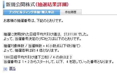 ソシオネクスト楽天証券抽選倍率4倍