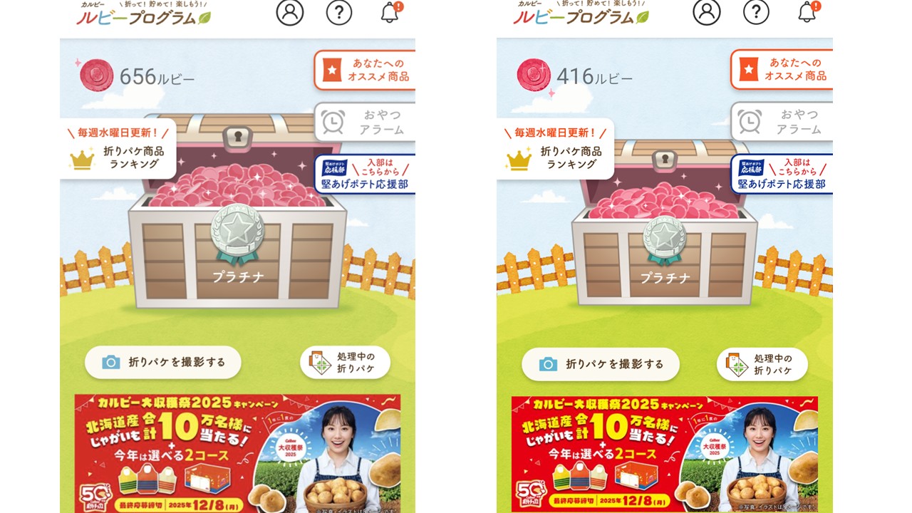 カルビー大収穫祭2025第9回応募保留中ルビー