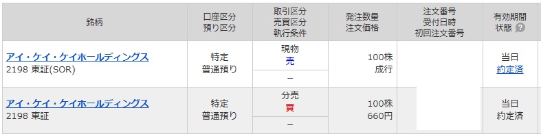 IKKHD マネックス証券 当選2606